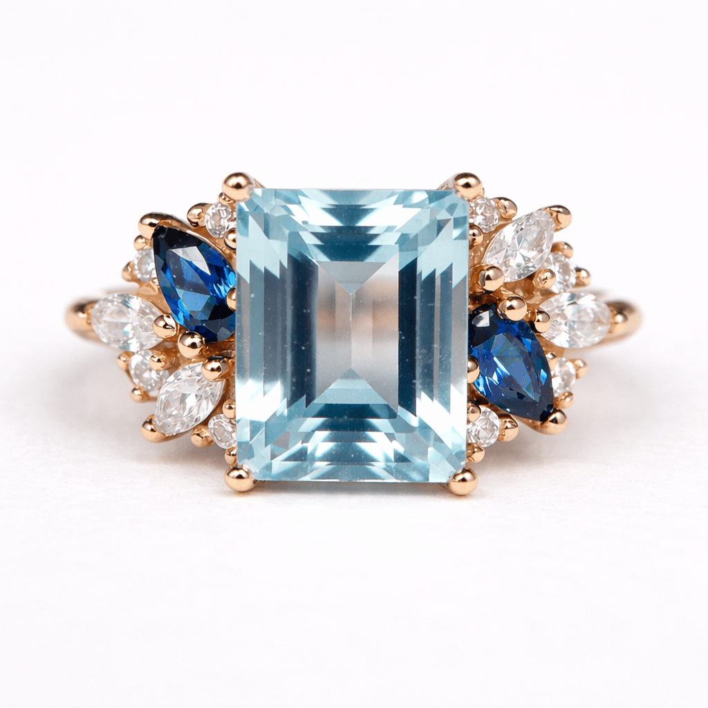 Blue Topaz Engagement Ring Caelia - SOVATS