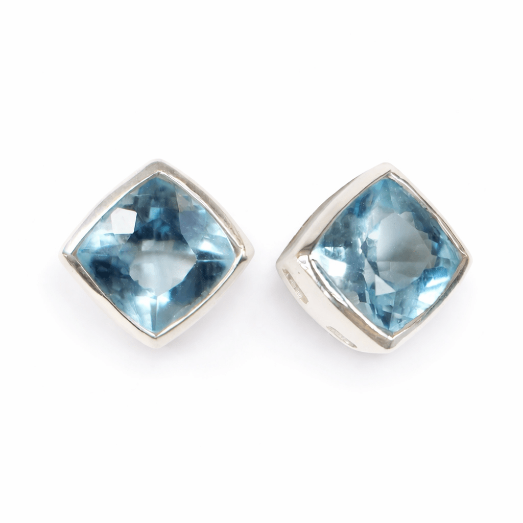 Blue Topaz Gold Earrings Nanda - SOVATS