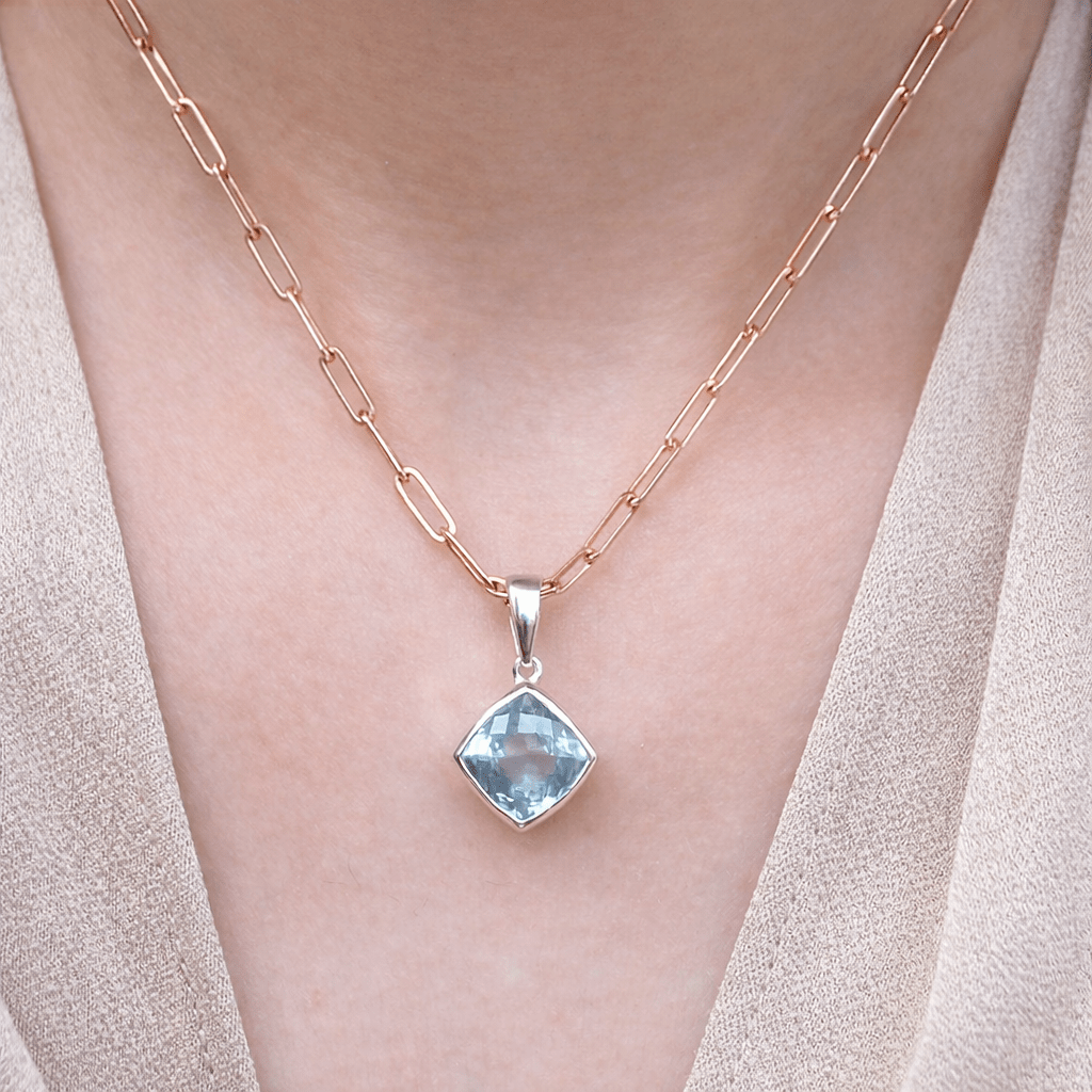 Blue Topaz Gold Pendant Nanda - SOVATS