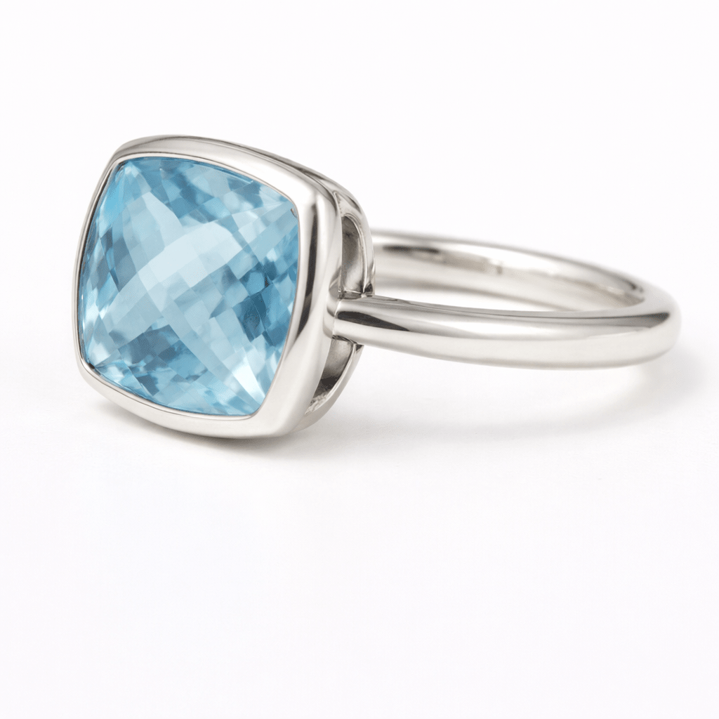 Blue Topaz Gold Ring Nanda - SOVATS