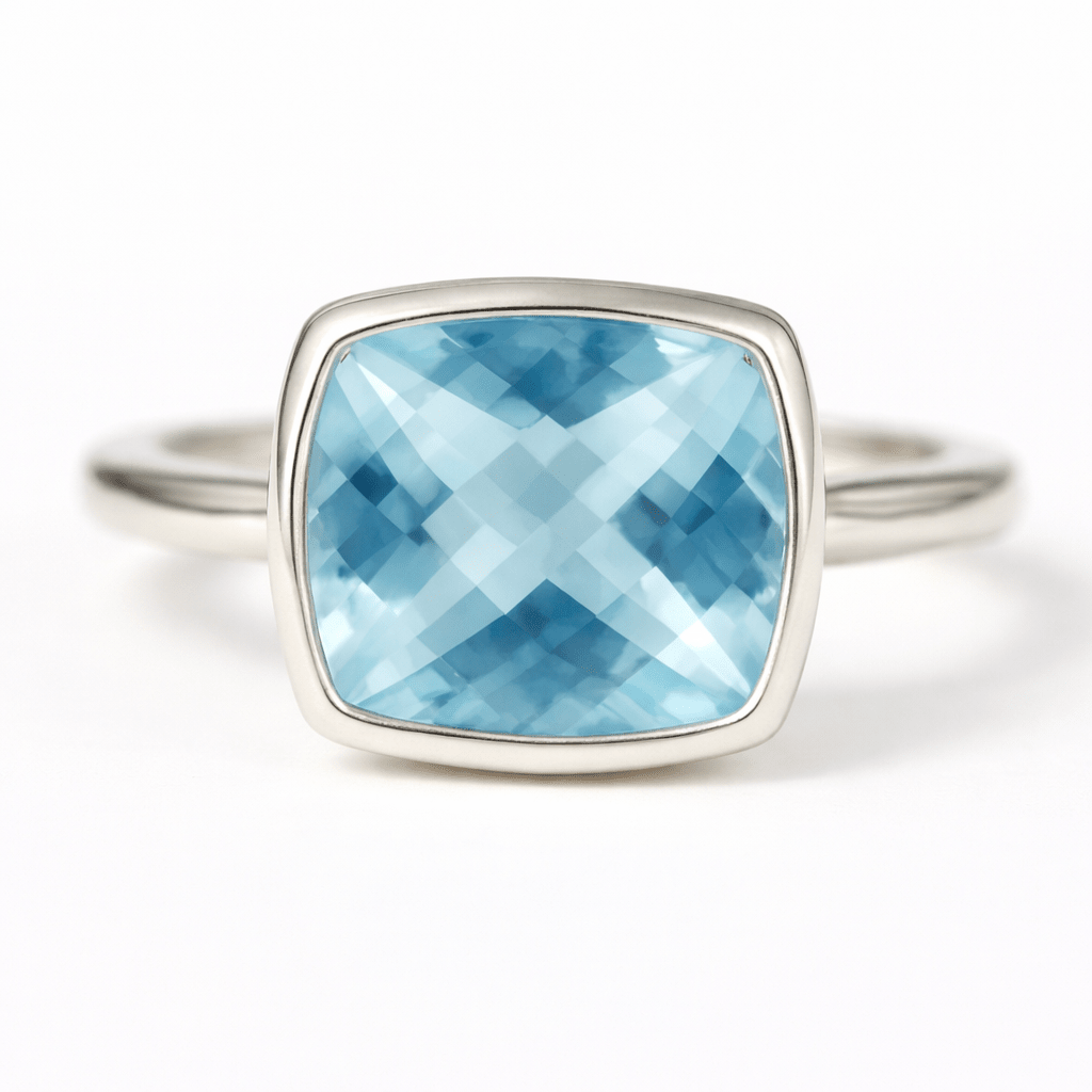 Blue Topaz Gold Ring Nanda - SOVATS