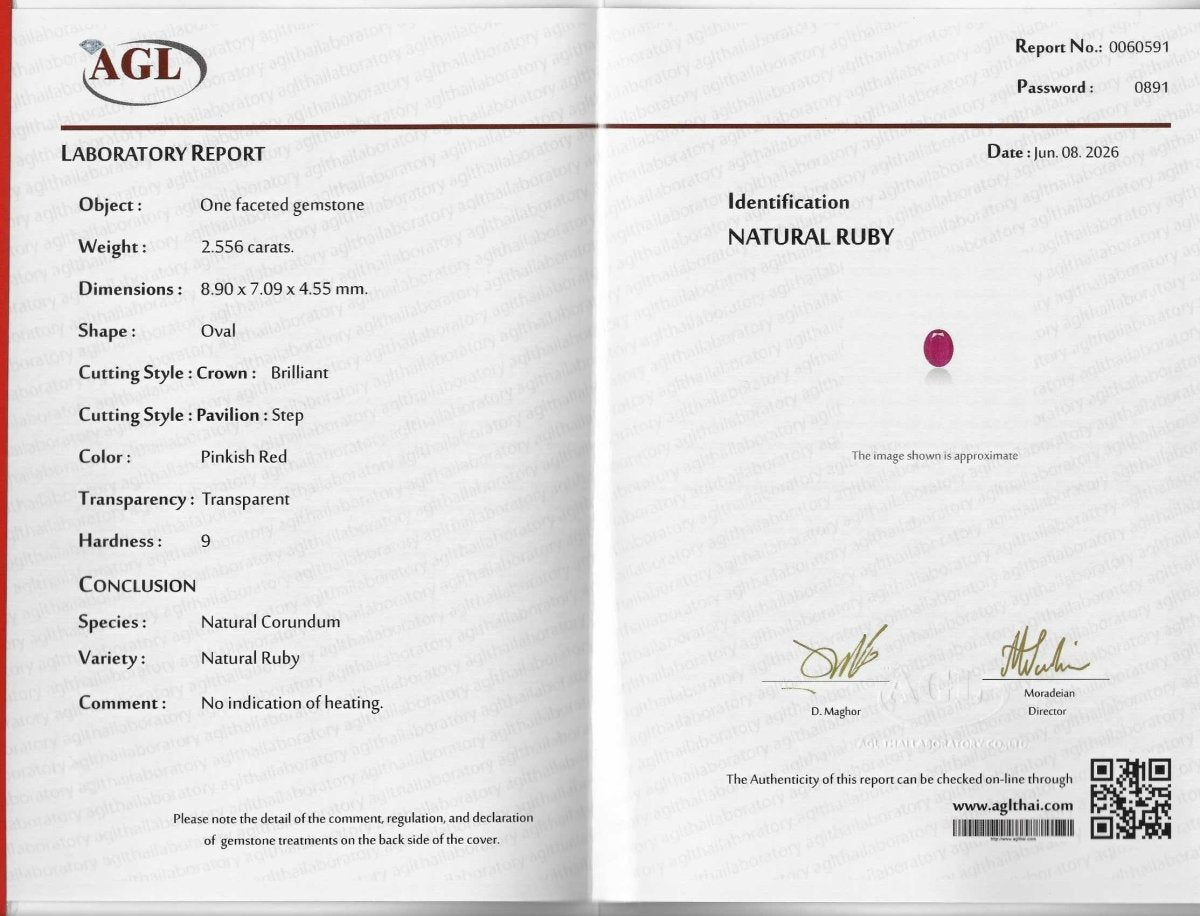 Certified Untreated Oval Cut Ruby - SOVATS