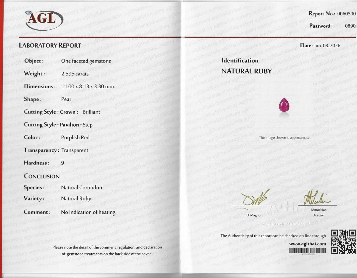 Certified Untreated Pear Cut Ruby - SOVATS