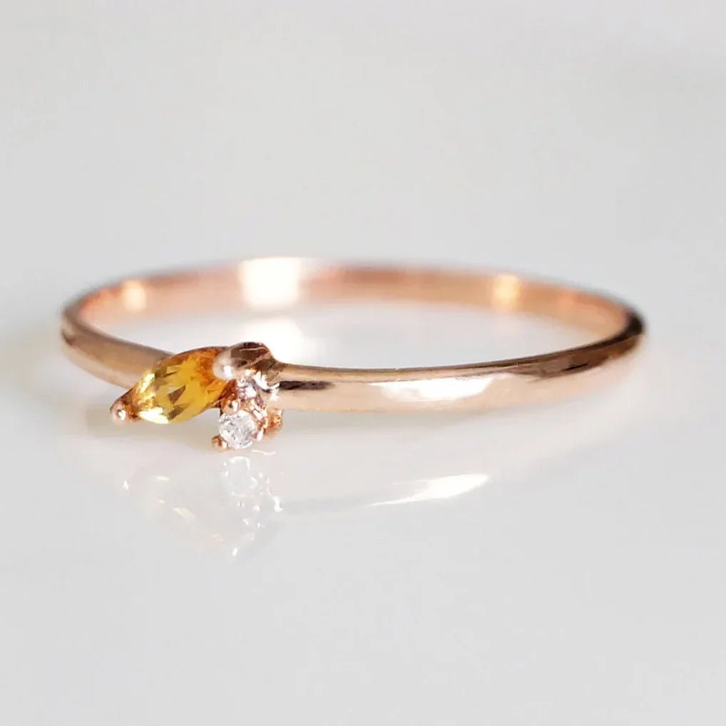 Citrine Diamond Ring Anat - SOVATS