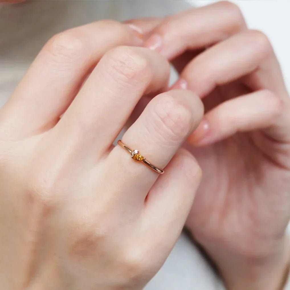 Citrine Diamond Ring Anat - SOVATS