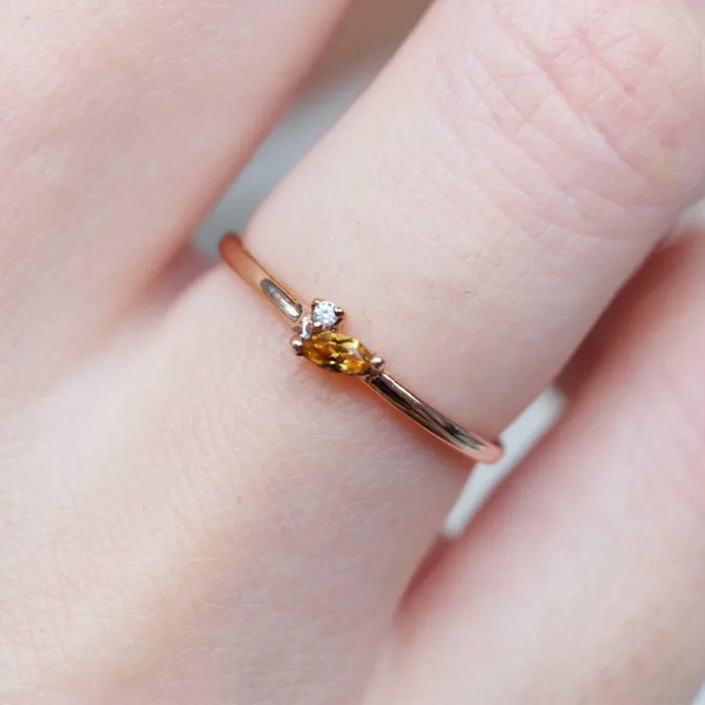 Citrine Diamond Ring Anat - SOVATS