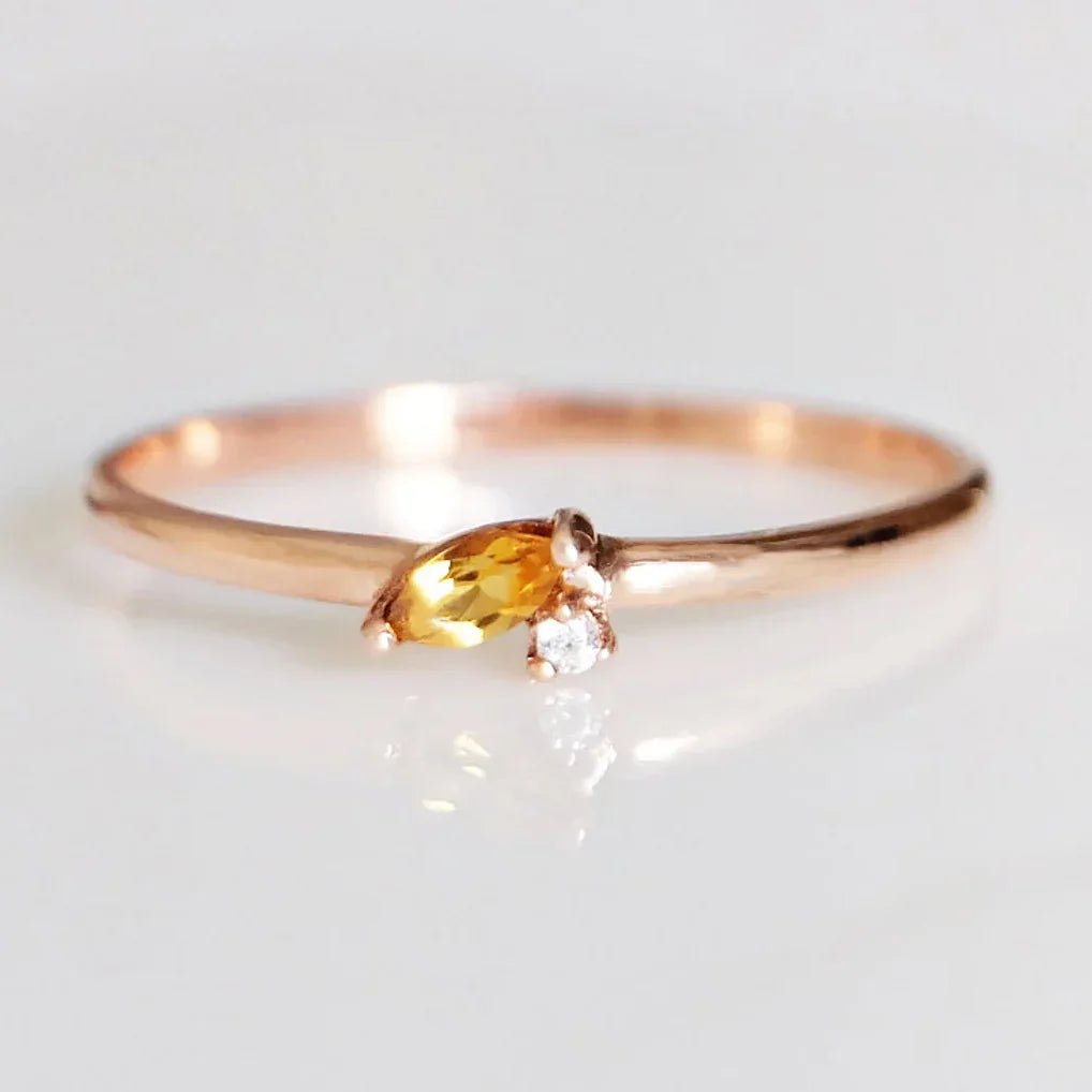 Citrine Diamond Ring Anat - SOVATS