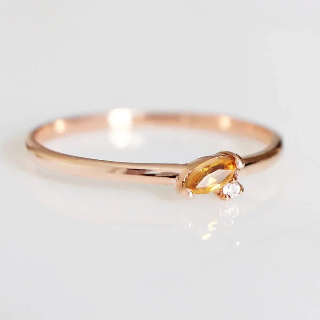 Citrine Diamond Ring Anat - SOVATS
