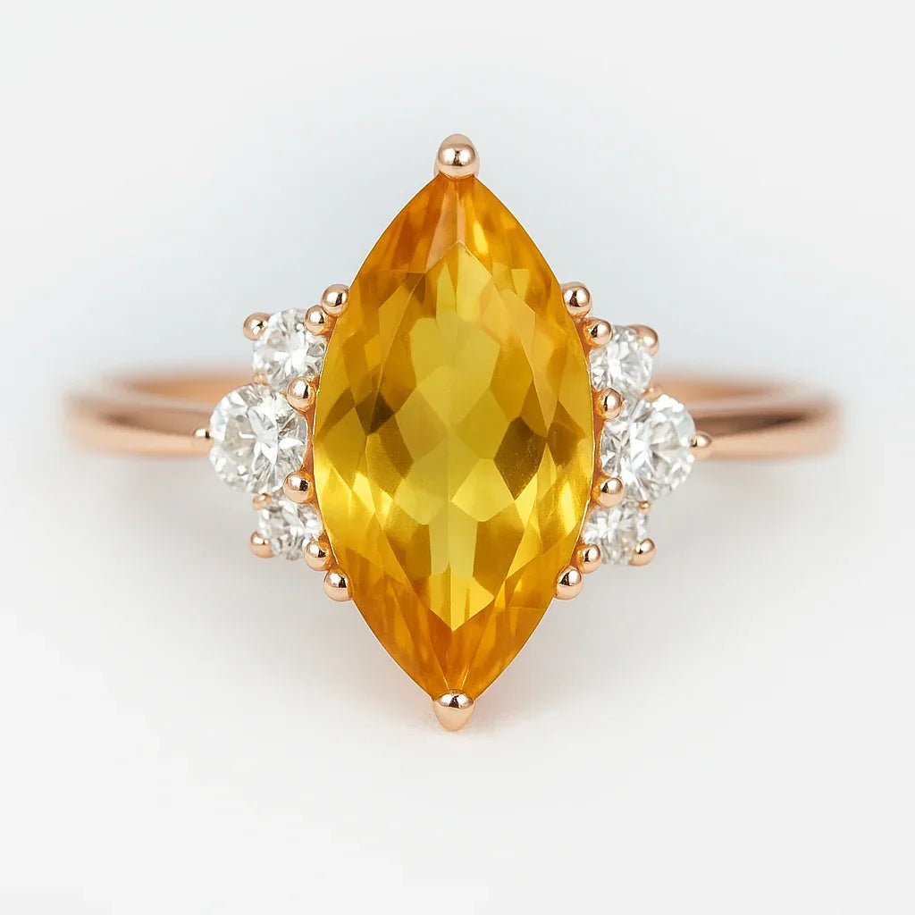 Citrine Diamond Ring Ayda - SOVATS