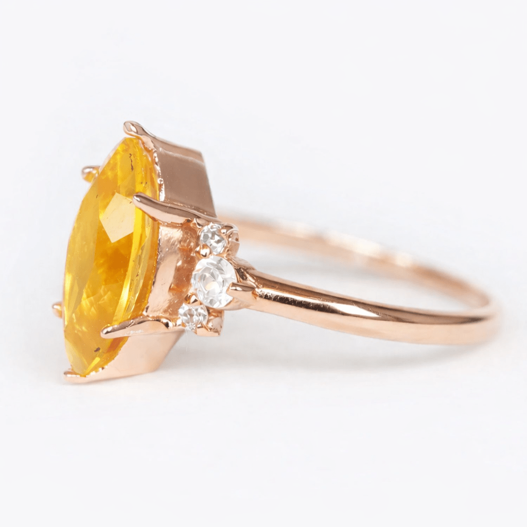 Citrine Diamond Ring Ayda - SOVATS