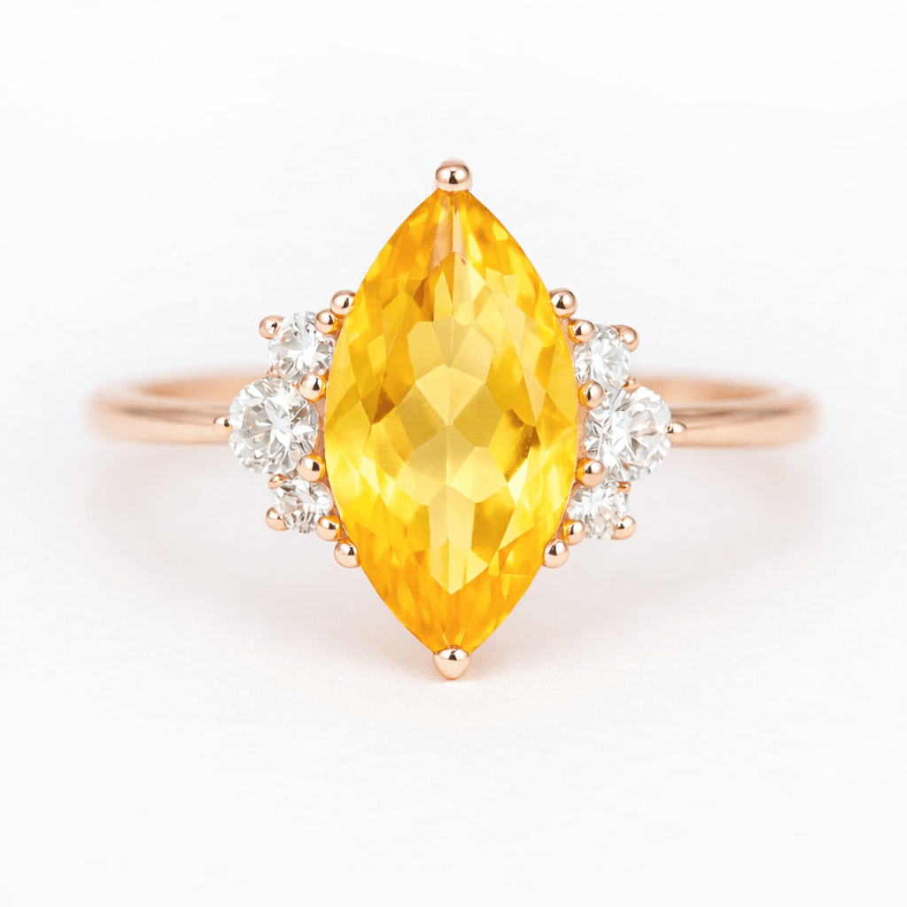 Citrine Diamond Ring Ayda - SOVATS
