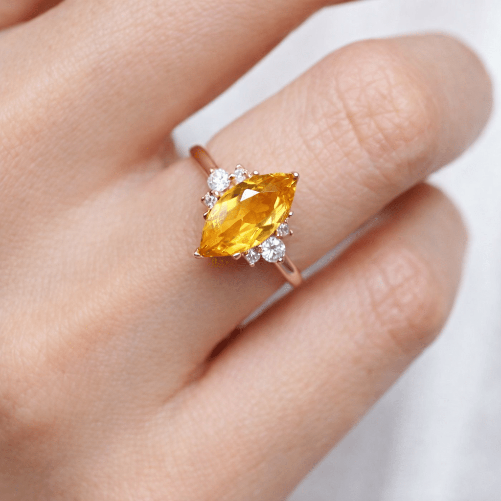 Citrine Diamond Ring Ayda - SOVATS