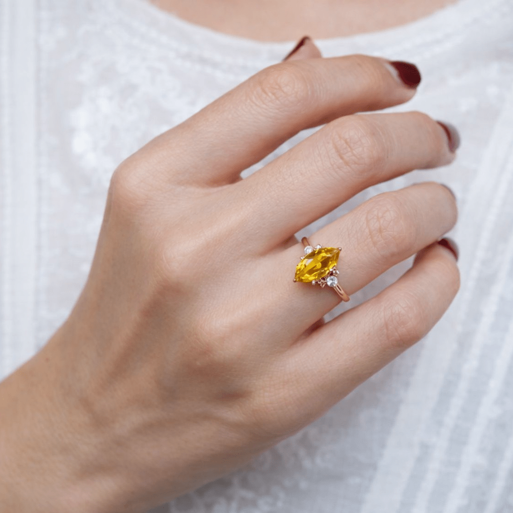 Citrine Diamond Ring Ayda - SOVATS