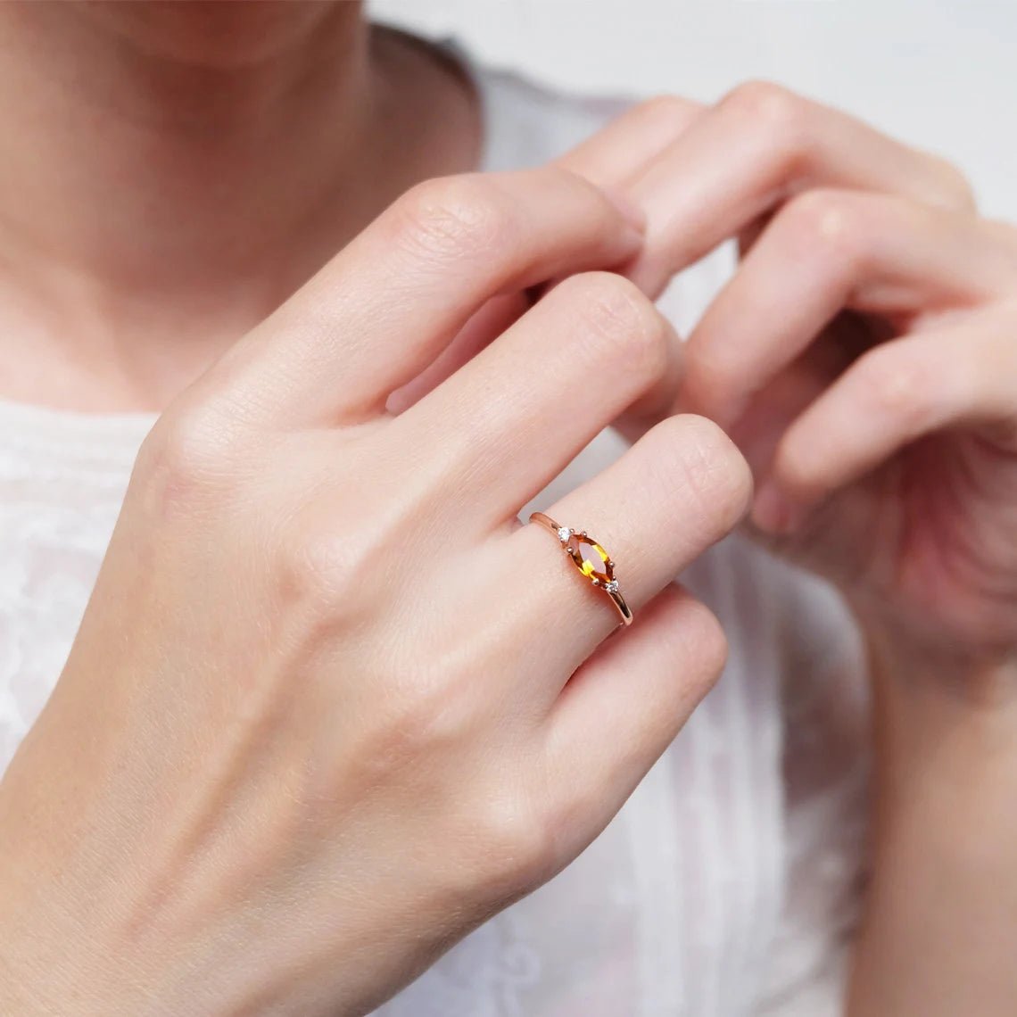 Citrine Diamond Ring Centaurea - SOVATS