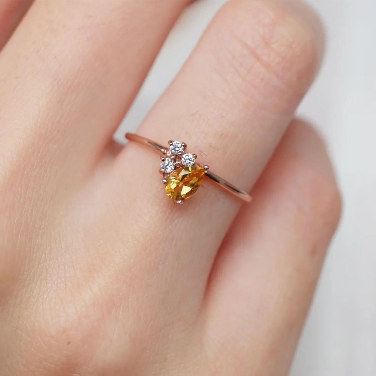 Citrine Diamond Ring Lin - SOVATS