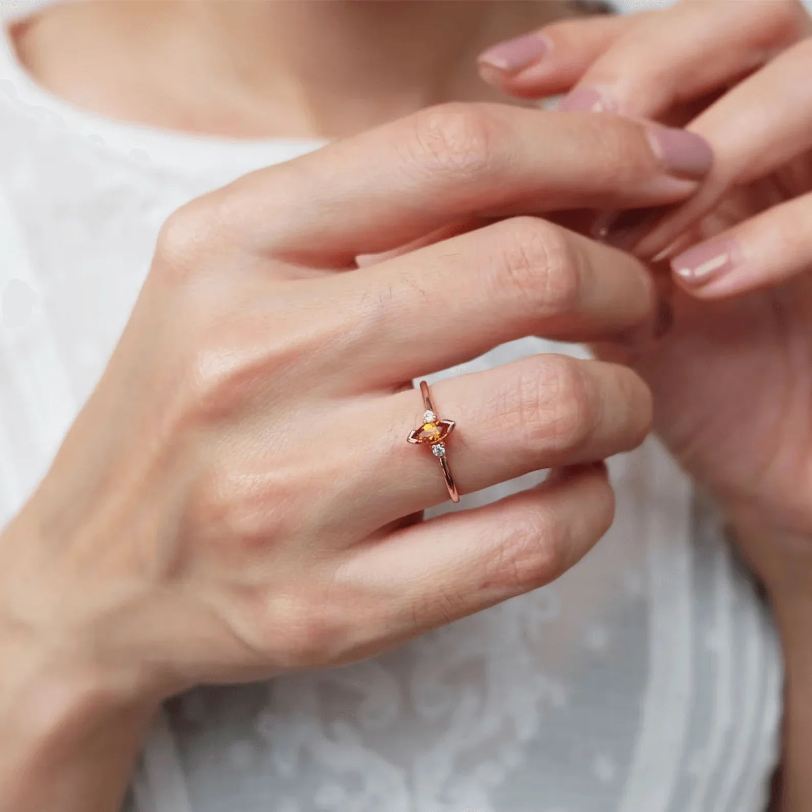 Citrine Diamond Ring Madeleine - SOVATS
