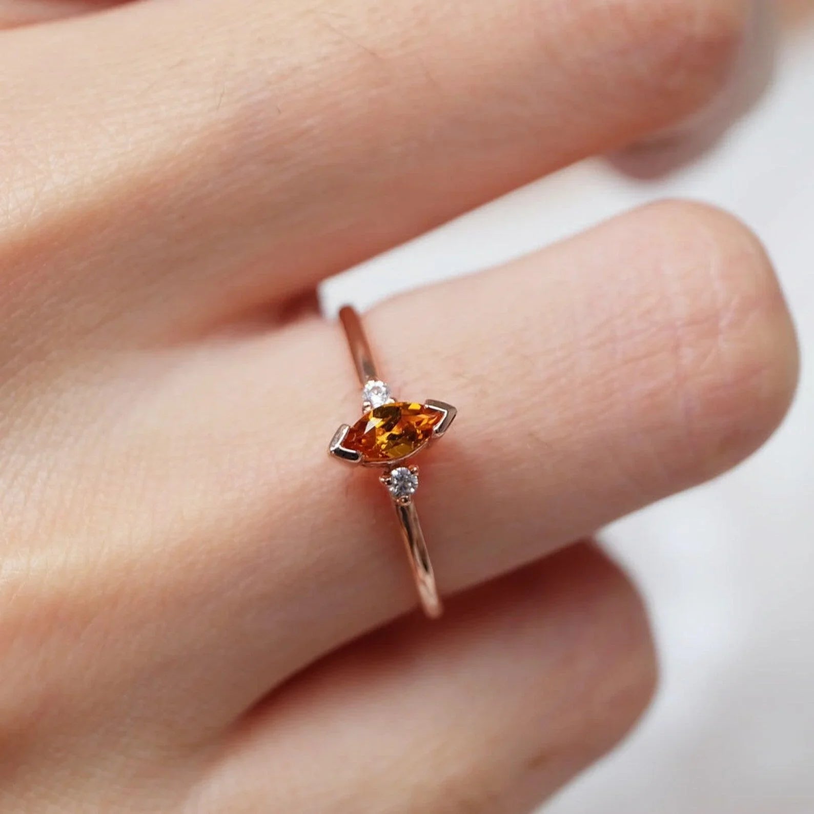 Citrine Diamond Ring Madeleine - SOVATS