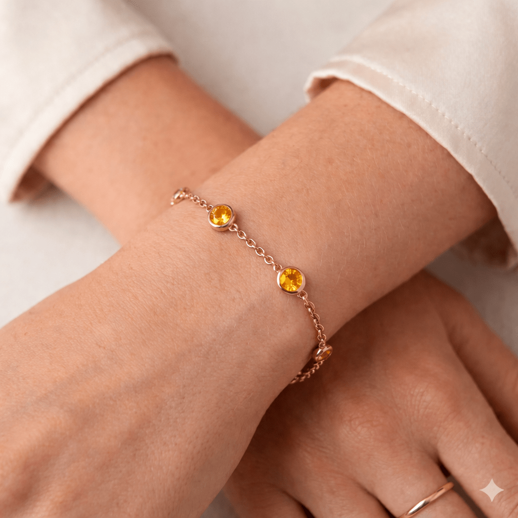 Citrine Gold Bracelet Priti - SOVATS