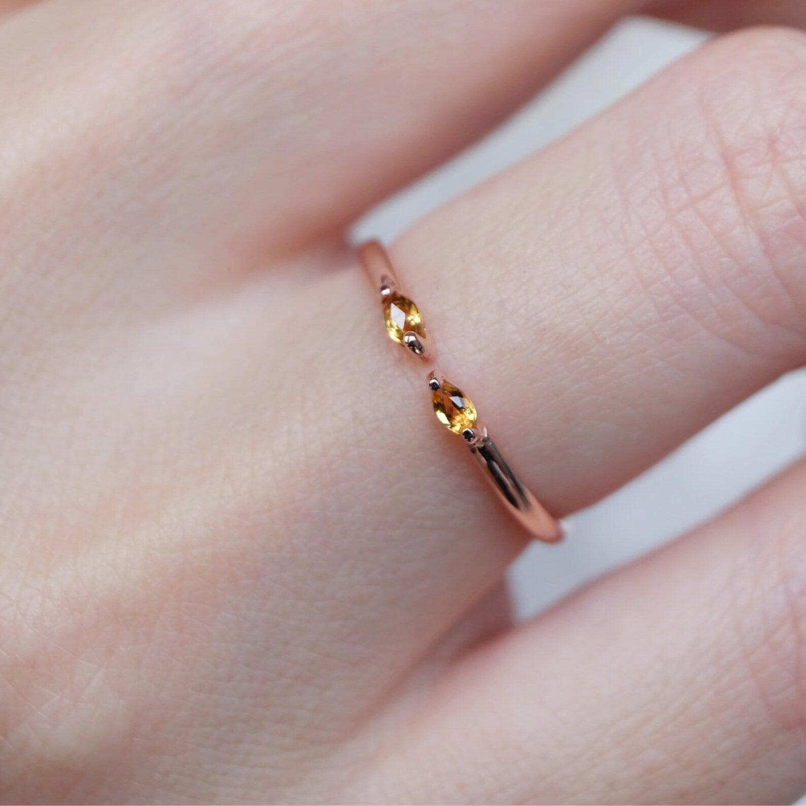Samad Rind Citrine Open Ring Samad - SOVATS