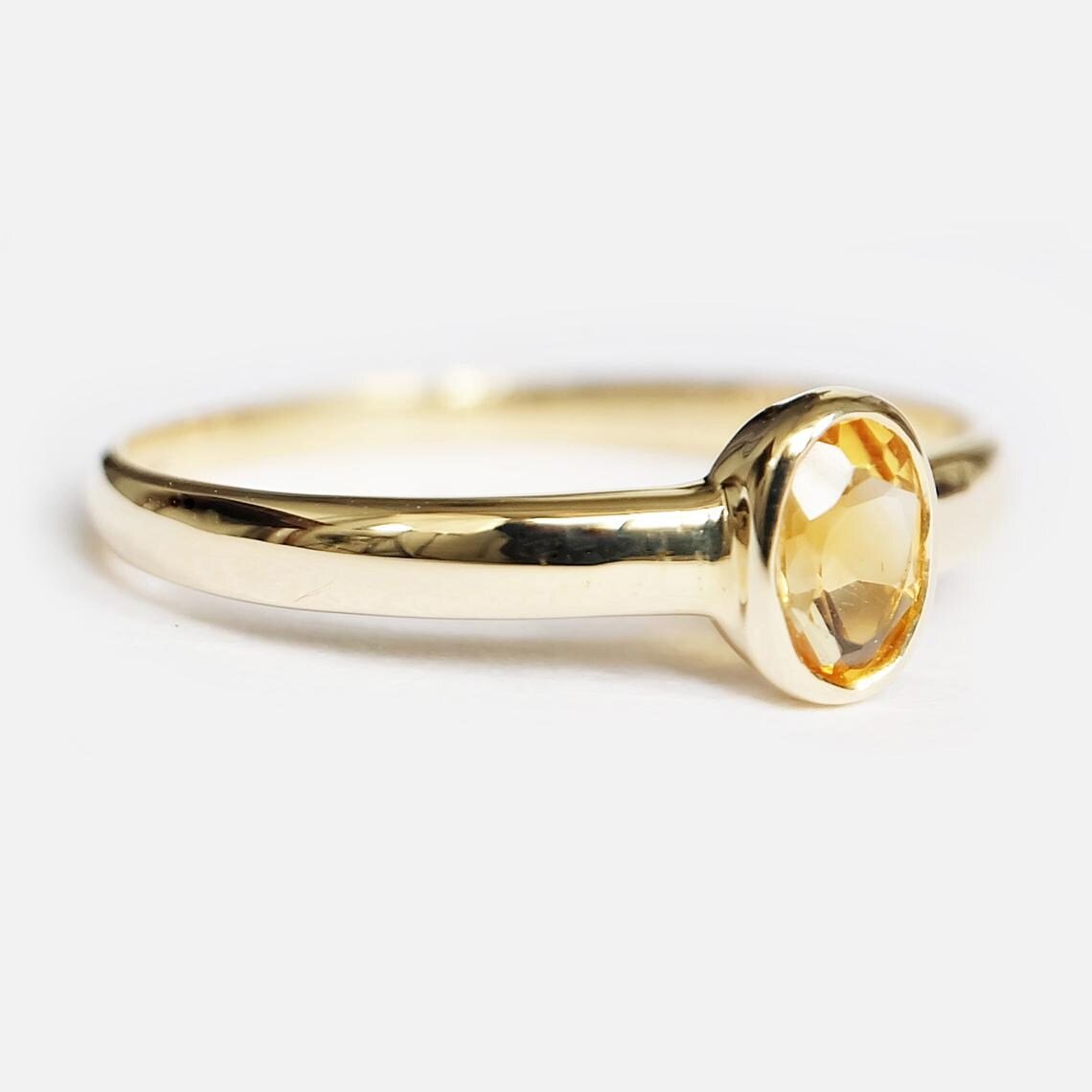 Citrine Solitaire Ring Tertu - SOVATS