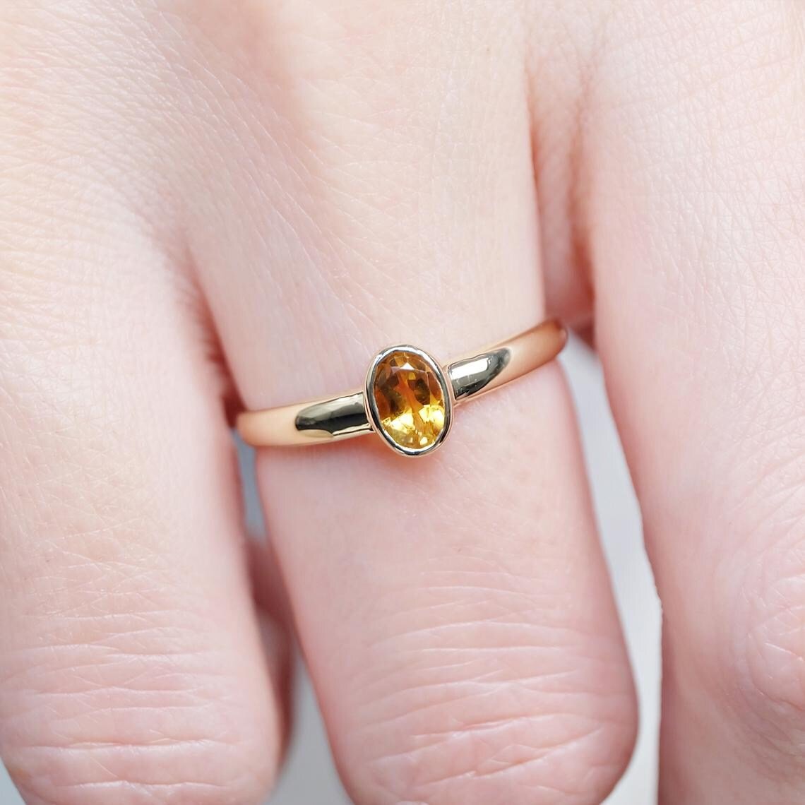 Citrine Solitaire Ring Tertu - SOVATS