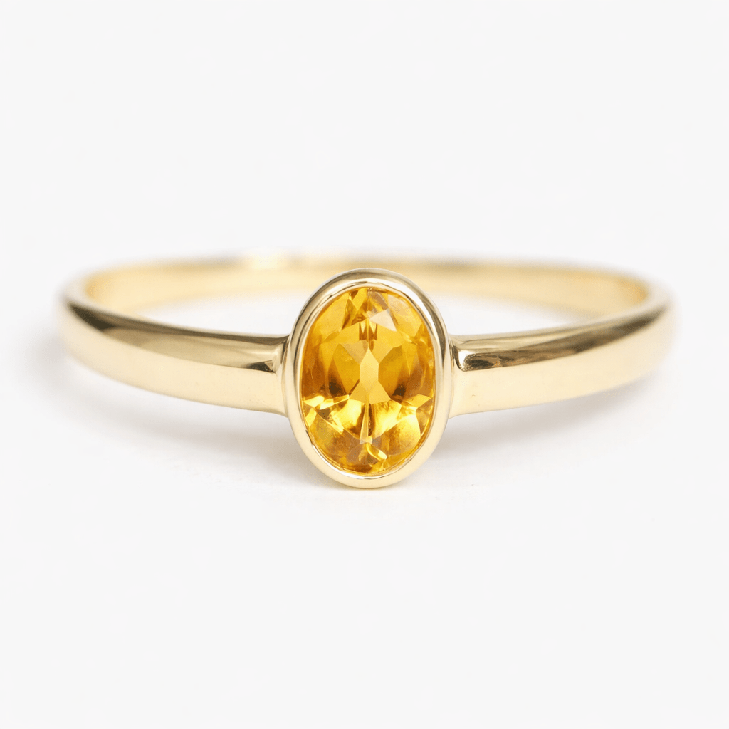 Citrine Solitaire Ring Tertu - SOVATS