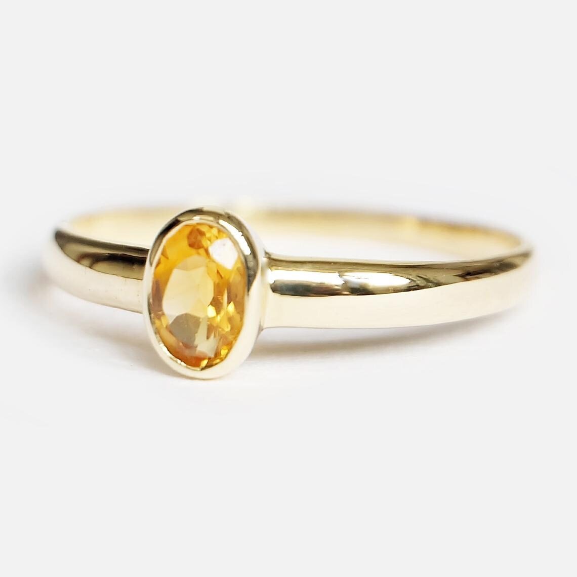 Citrine Solitaire Ring Tertu - SOVATS