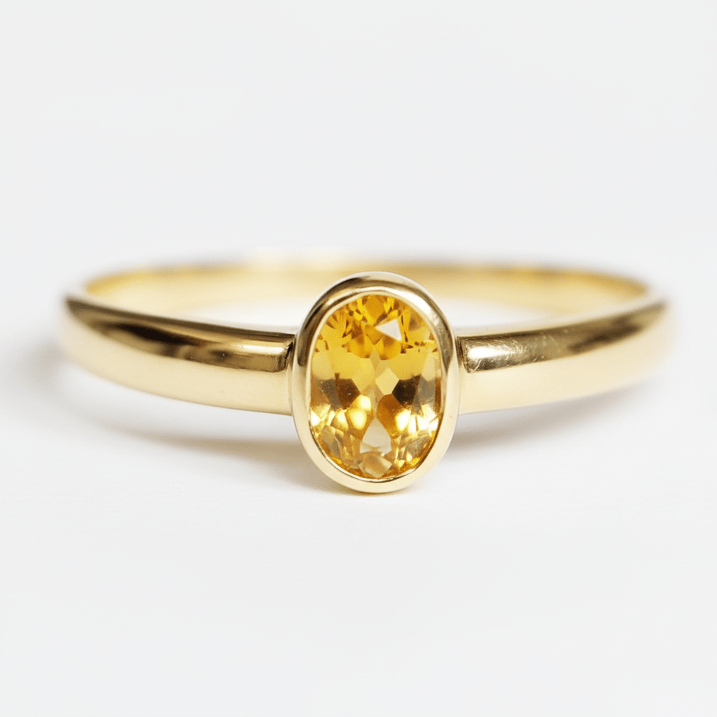 Citrine Solitaire Ring Tertu - SOVATS