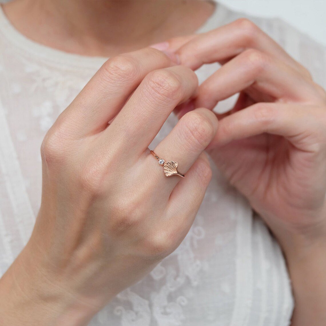 Diamond Ginkgo Ring Kamila - SOVATS