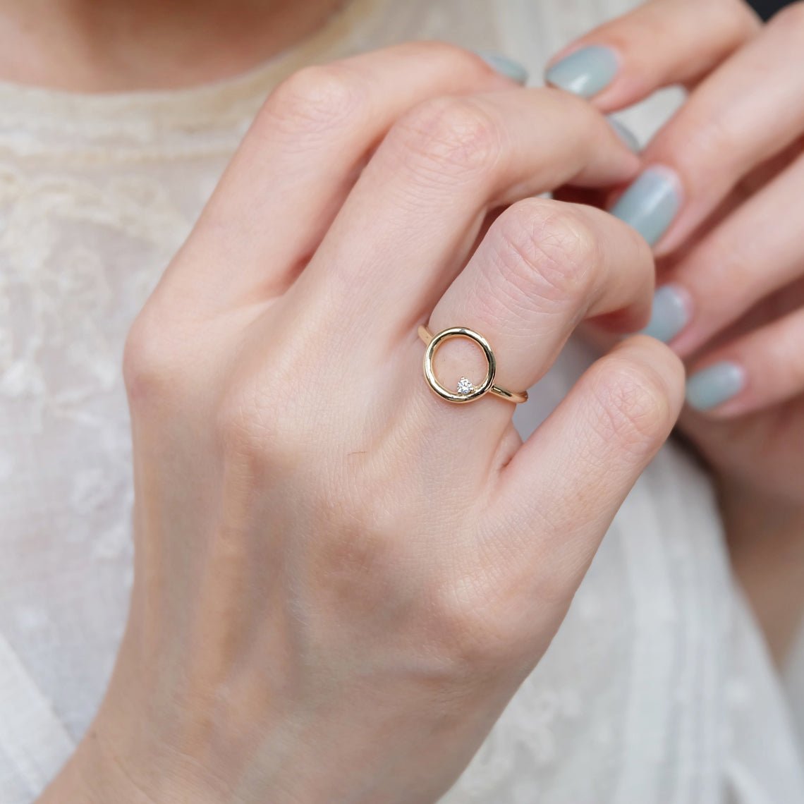 Diamond Open Circle Ring Silus - SOVATS
