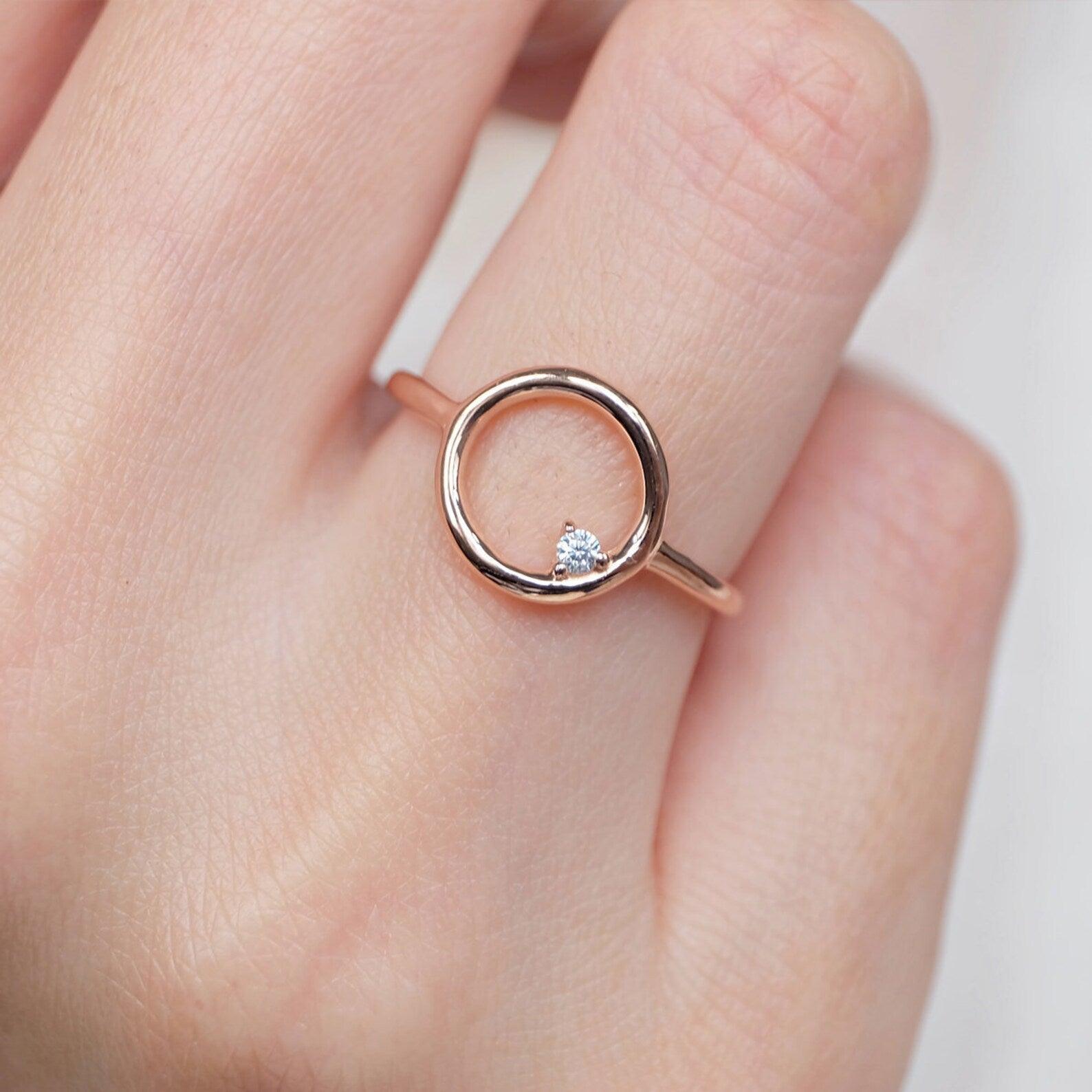 Diamond Open Circle Ring Silus - SOVATS