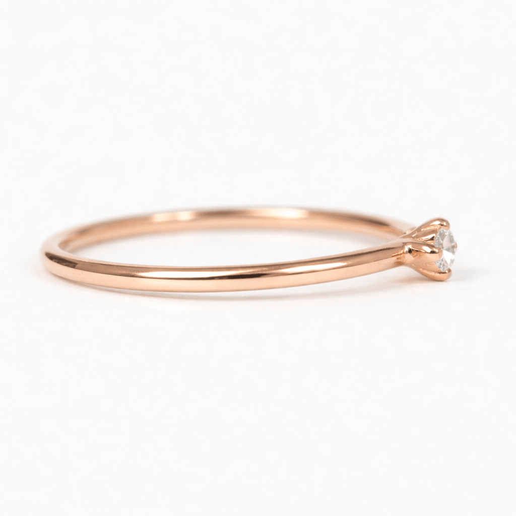 Diamond Solitaire Gold Ring Eva - SOVATS