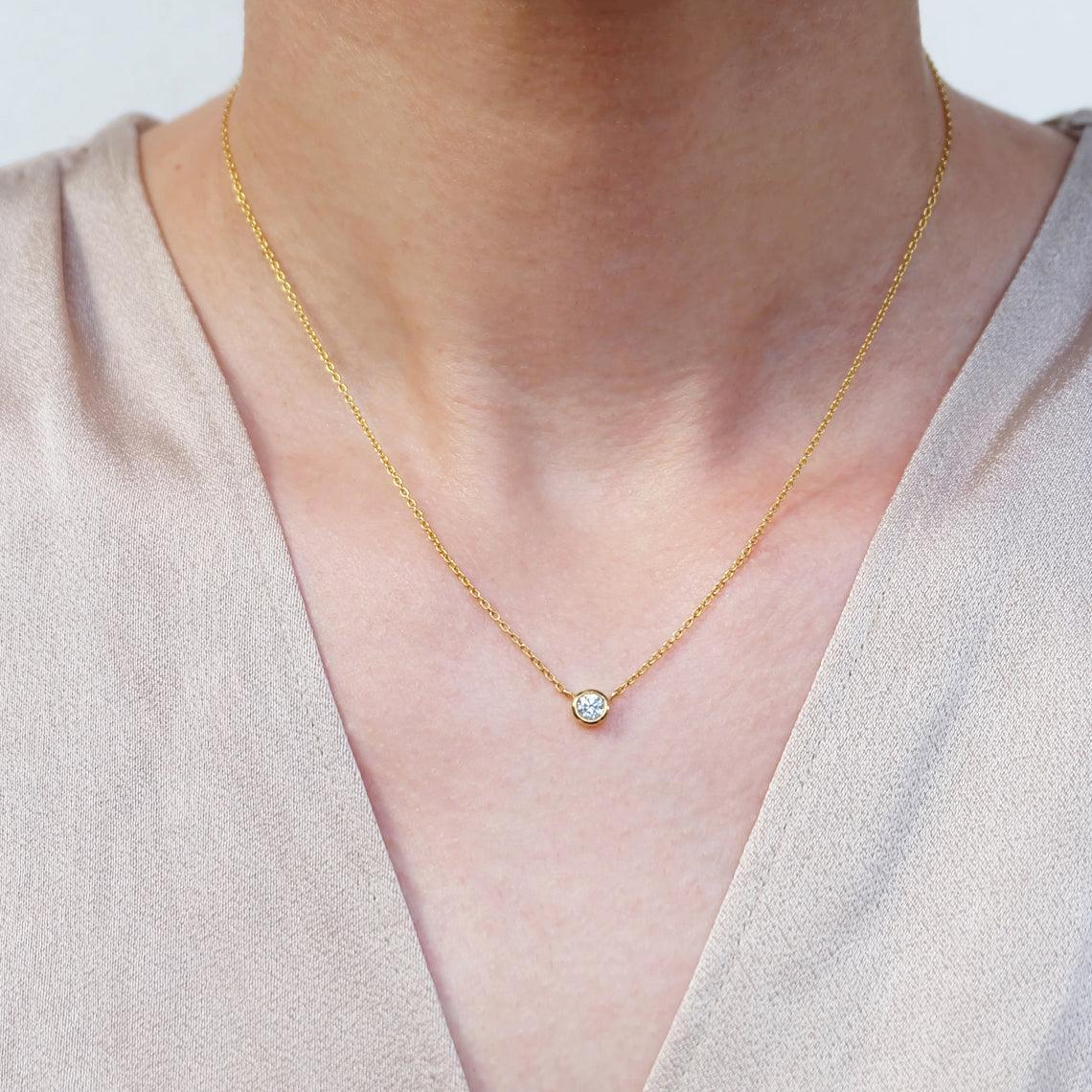 Diamond Solitaire Necklace Eldora - SOVATS