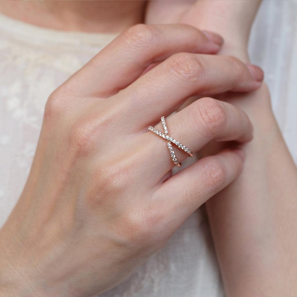 Diamond X Cross Ring Sabia - SOVATS