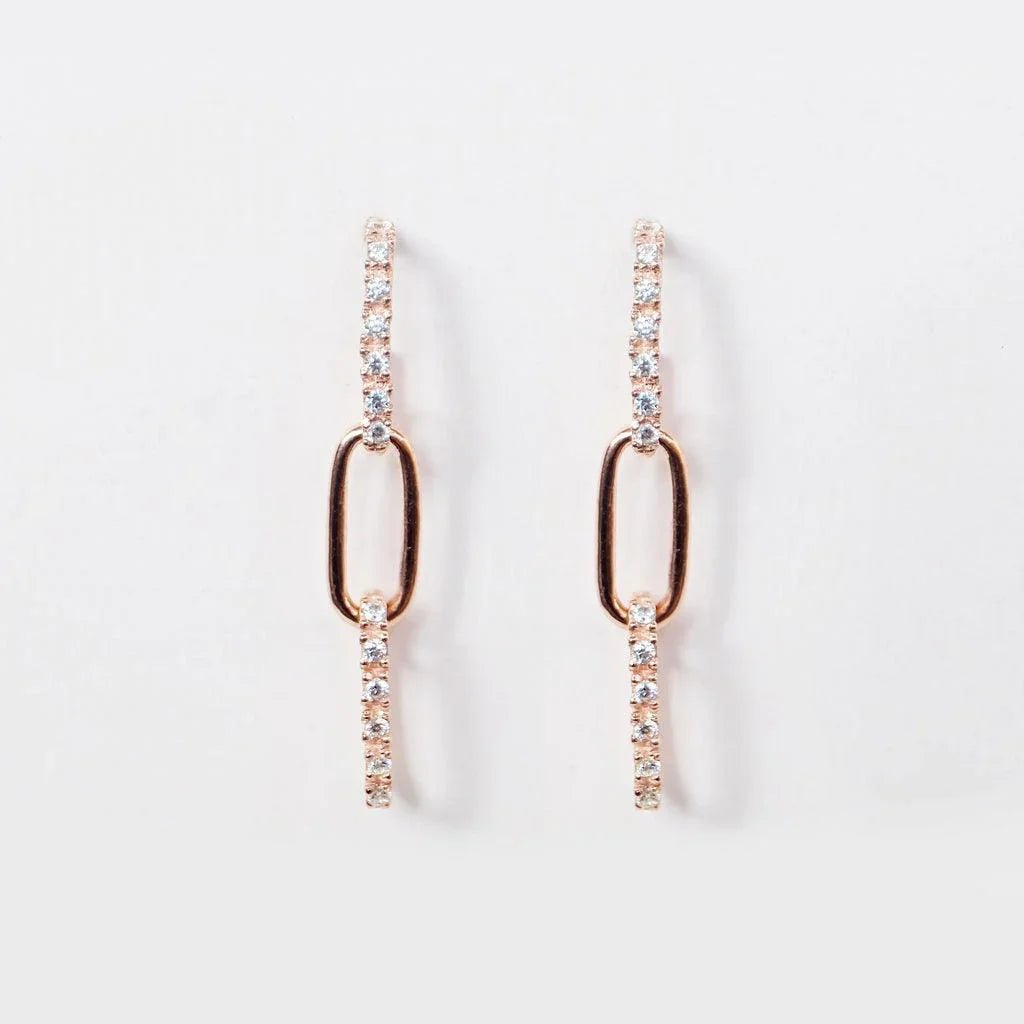 Drop Link Diamond Earrings Dipa - SOVATS