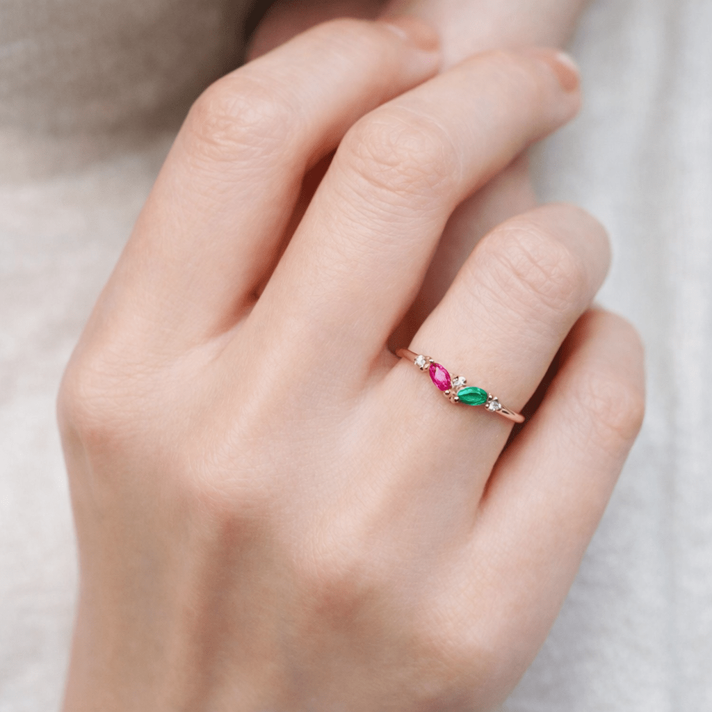 Dual Birthstone Ring Bena - SOVATS