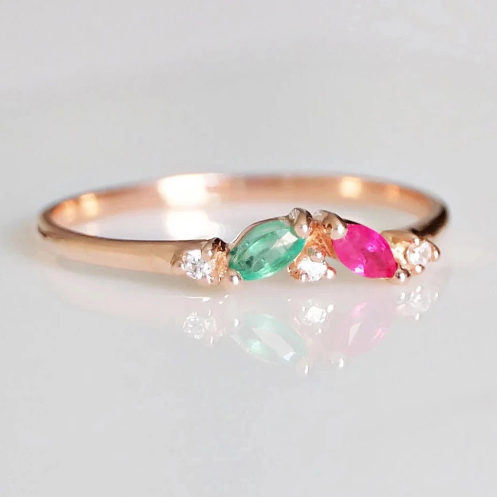 Dual Birthstone Ring Bena - SOVATS