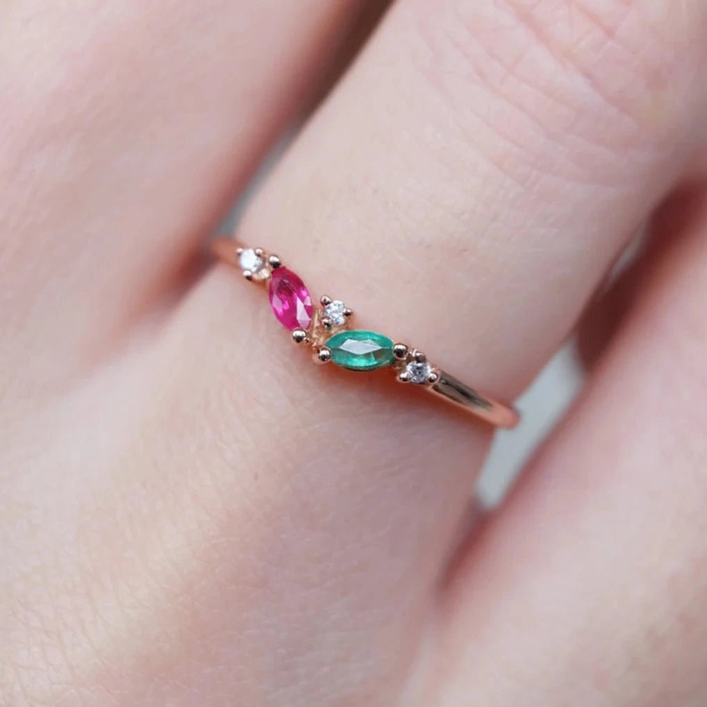 Dual Birthstone Ring Bena - SOVATS