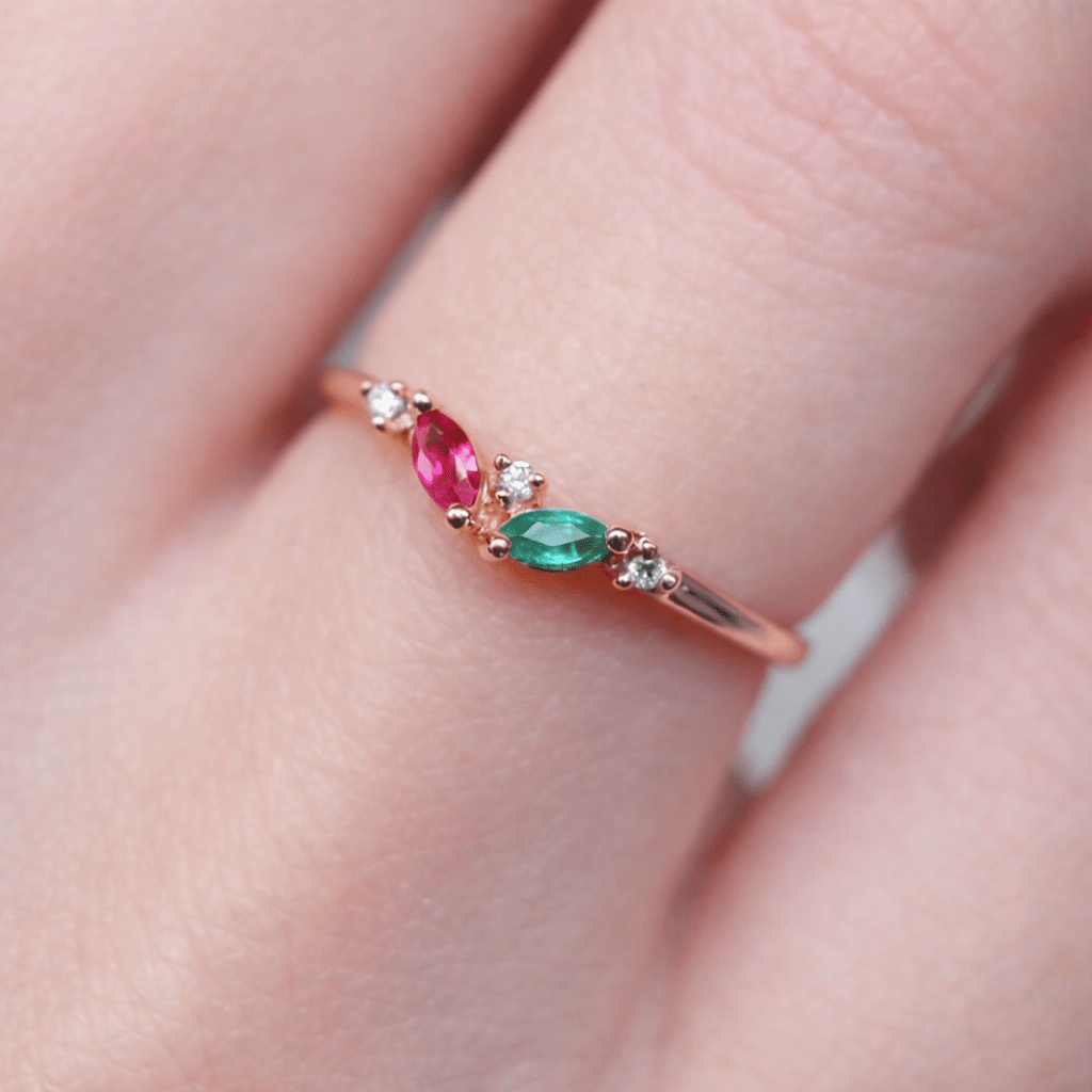 Dual Birthstone Ring Bena - SOVATS