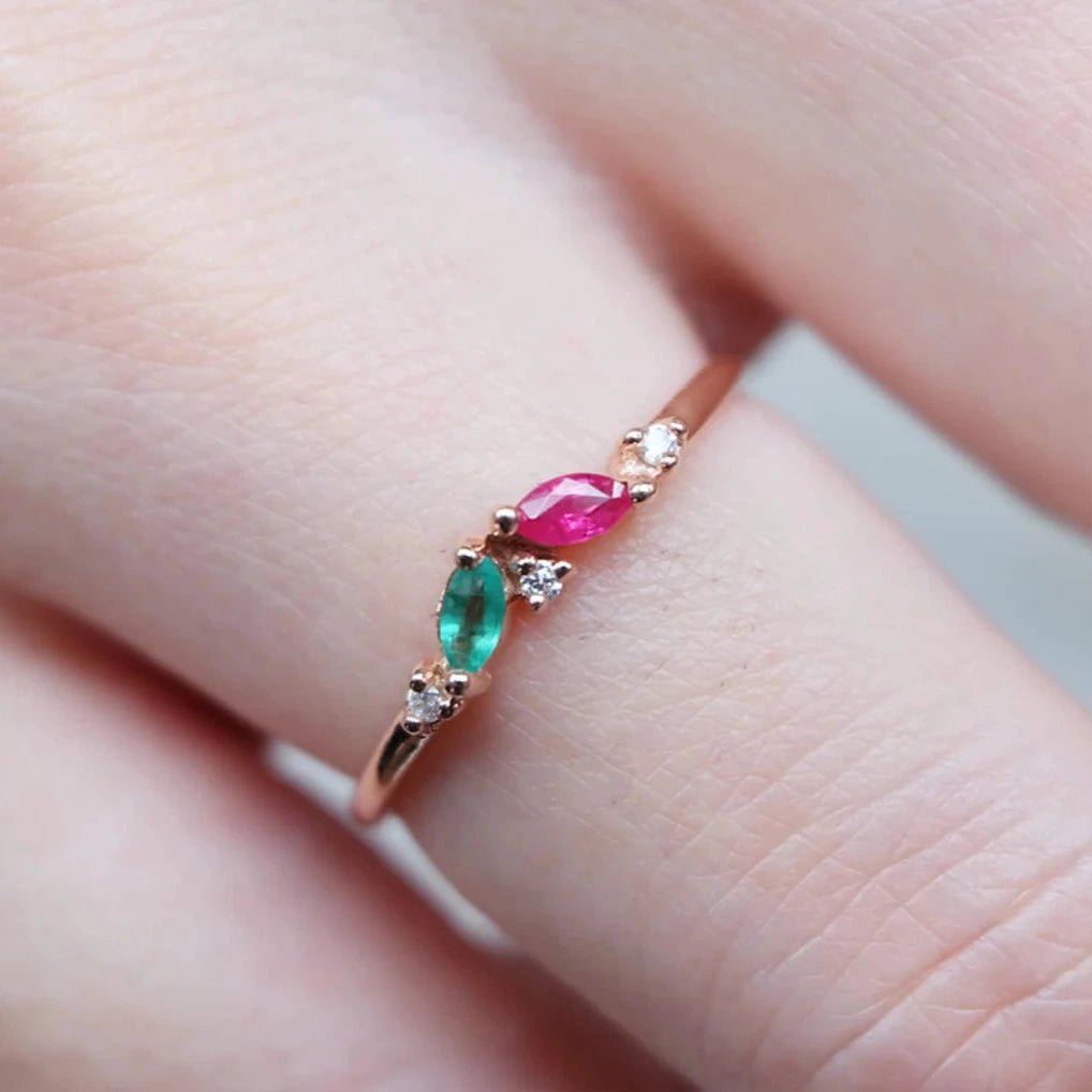 Dual Birthstone Ring Bena - SOVATS