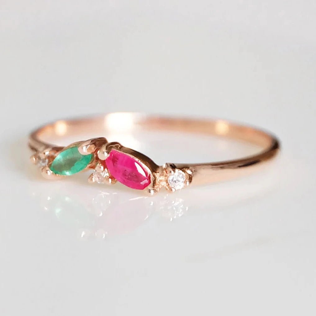 Dual Birthstone Ring Bena - SOVATS