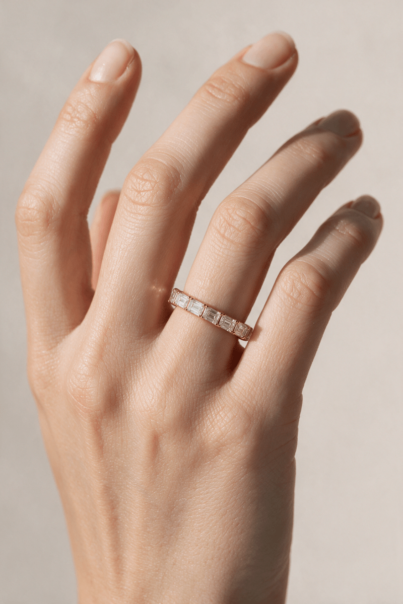East-West Baguette Lab Diamond Eternity Band - SOVATS