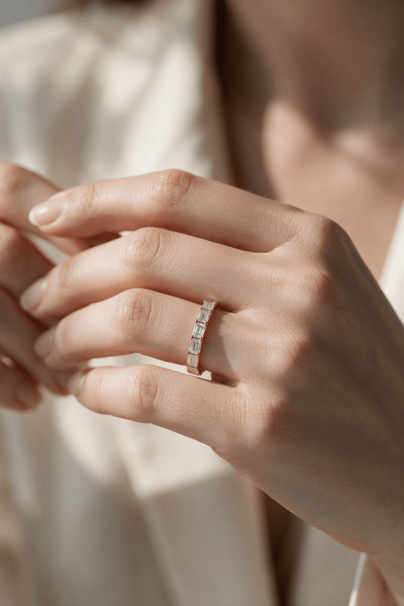 East-West Baguette Lab Diamond Eternity Band - SOVATS