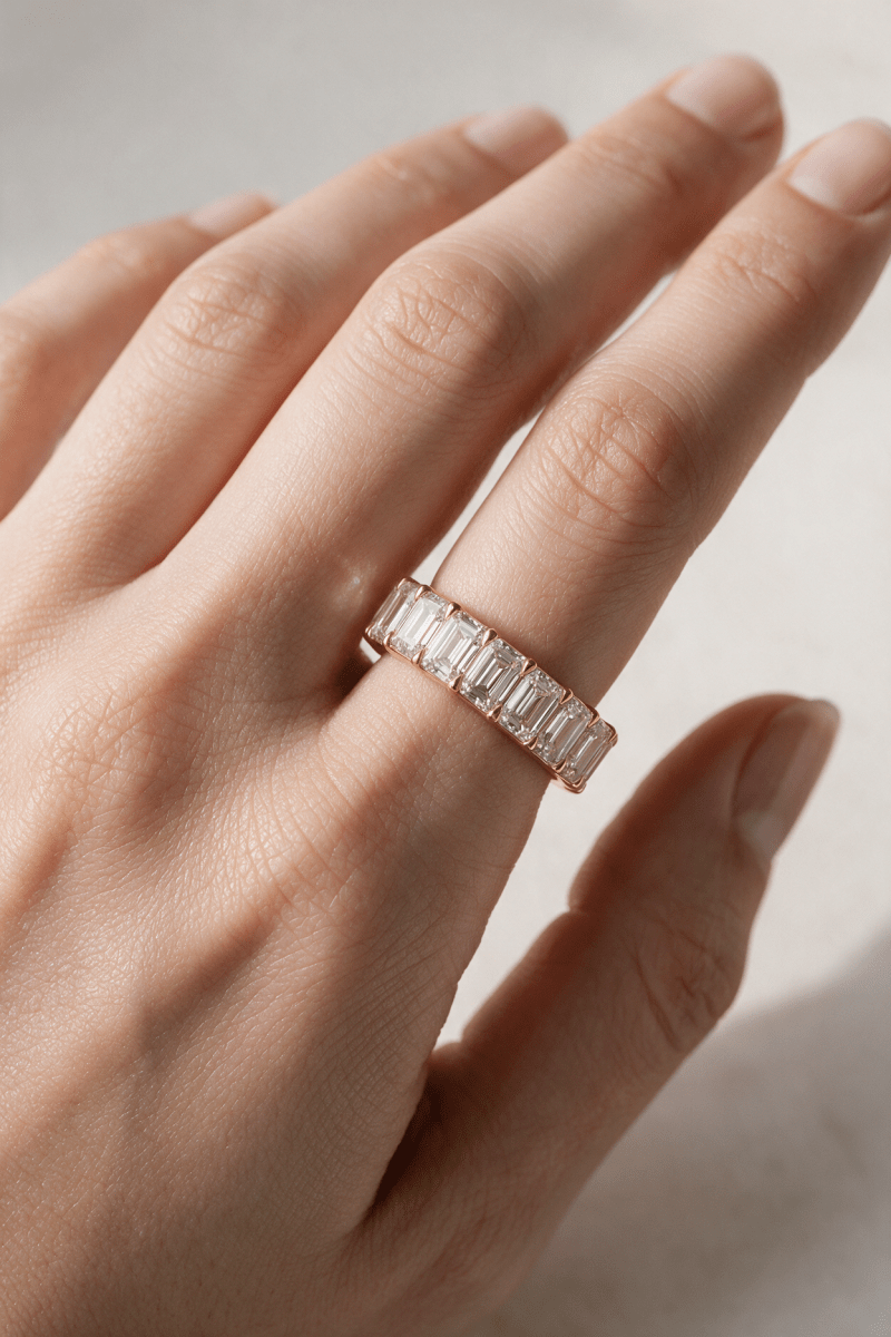 Emerald Cut Lab Diamond Eternity Band - SOVATS
