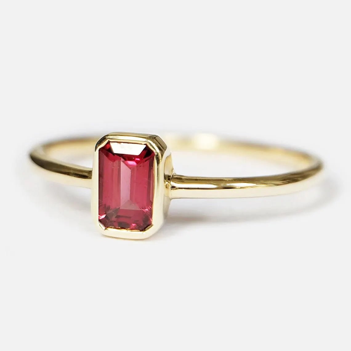 Emerald Cut Rhodolite Ring Yanira - SOVATS