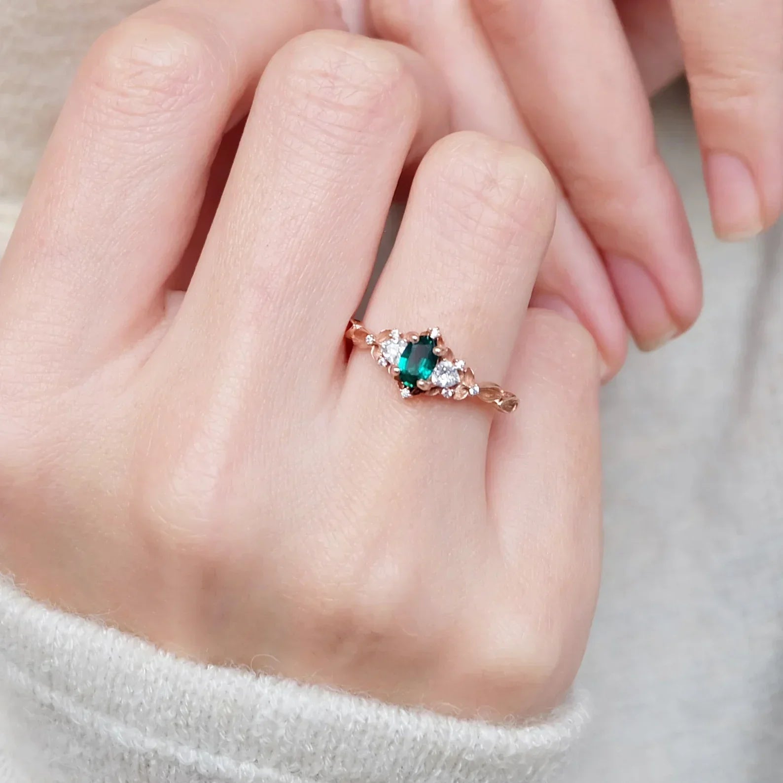 Emerald Engagement Ring Kiran - SOVATS