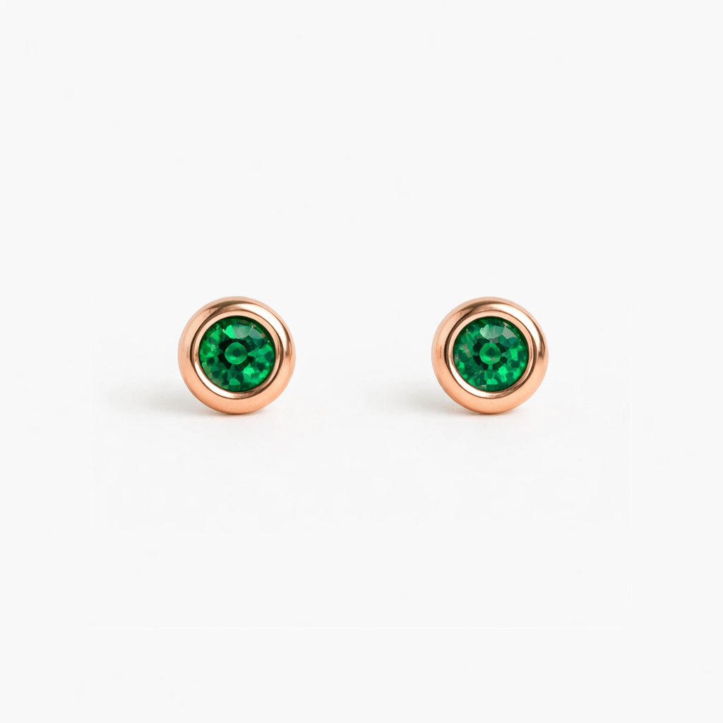 Emerald Gold Earrings Carina - SOVATS