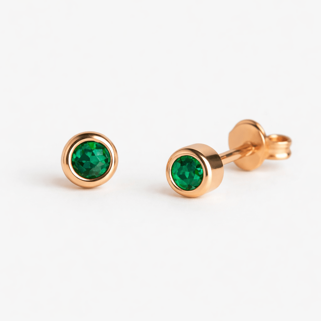Emerald Gold Earrings Carina - SOVATS