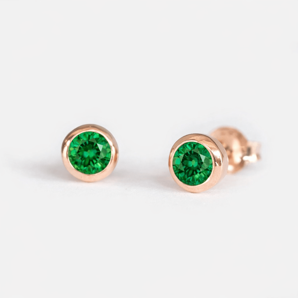 Emerald Gold Earrings Edda - SOVATS