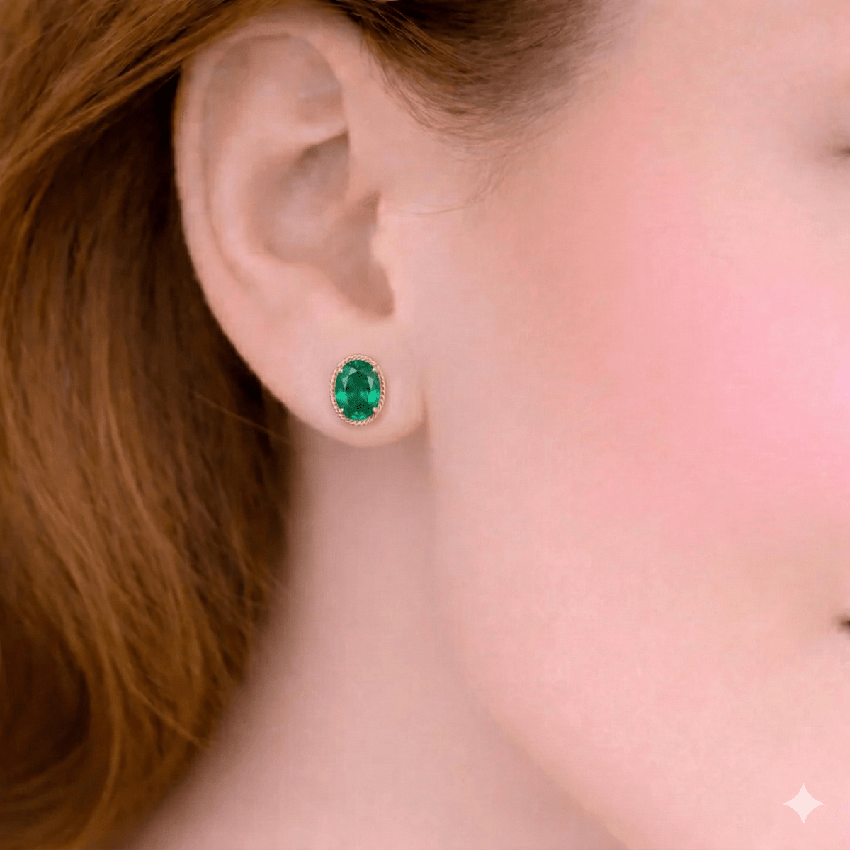 Emerald Gold Earrings Nina - SOVATS